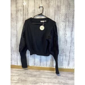 Patrizia Luca Women’s Black Fuzzy Sweater Size XS